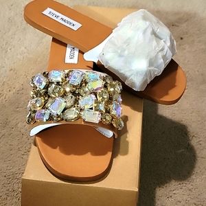 NWB Steve madden Rhinestone sz 7 Brielle Slide/ Sandal